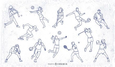 Paquete de personas de estilo deportivo