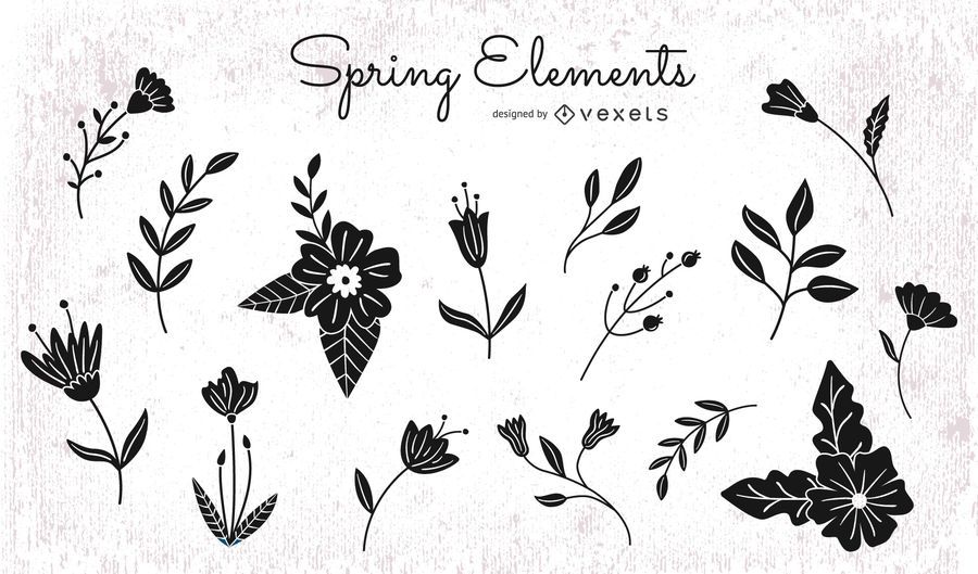 Blumenelemente Silhouette Pack Blumenelemente Silhouette Pack