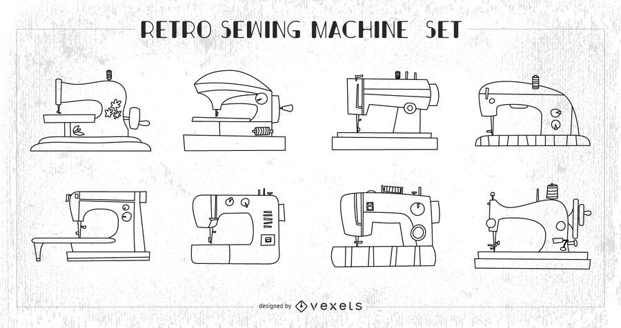Retro sewing machines set Retro sewing machines set