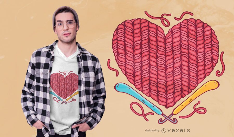 Crochet heart t-shirt design Crochet heart t-shirt design