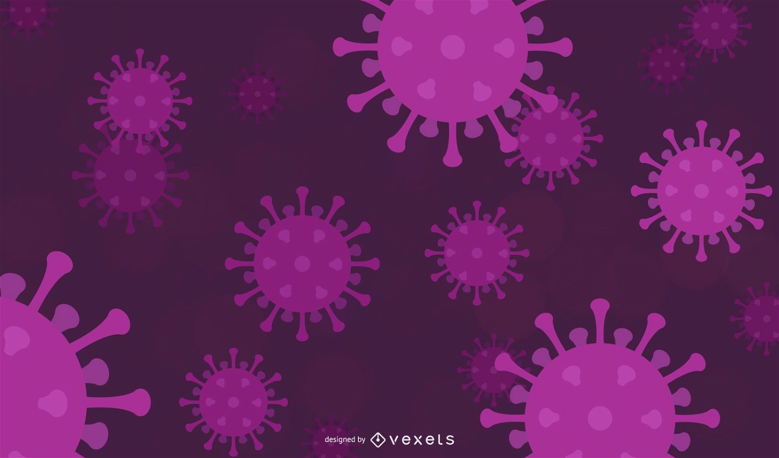 Lila Coronavirus-Hintergrunddesign