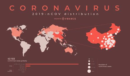 Diseño de mapa mundial de coronavirus Diseño de mapa mundial de coronavirus