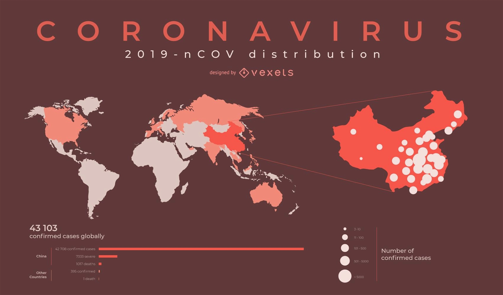 Diseño de mapa mundial de coronavirus