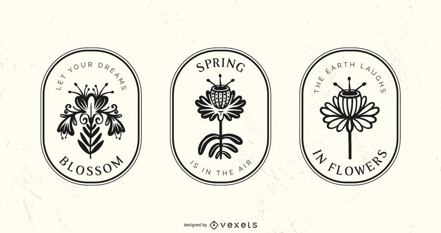 Spring Ornamental Flower Badge Set Spring Ornamental Flower Badge Set