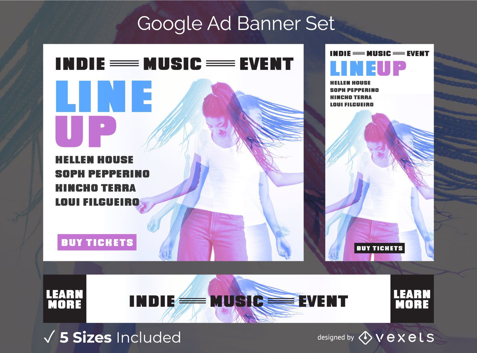 Music event ad banner set