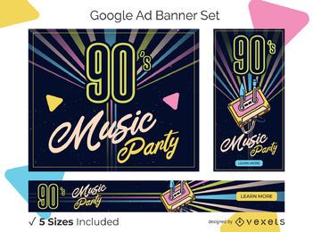 Retro ad banner set