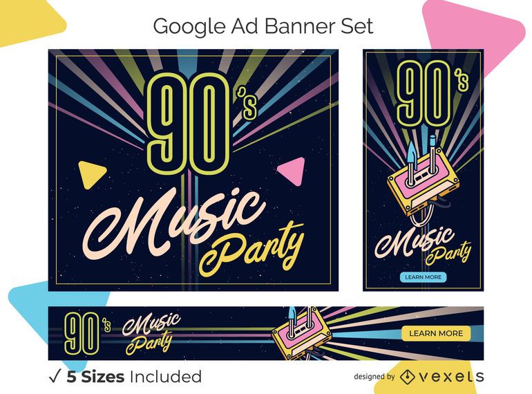 Retro ad banner set Retro ad banner set
