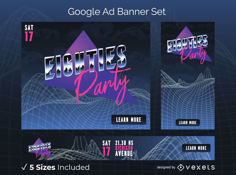 80s Party Google Ads Banner Pack 80s Party Google Ads Banner Pack