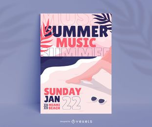 Design de pôster do Summer Music Festival