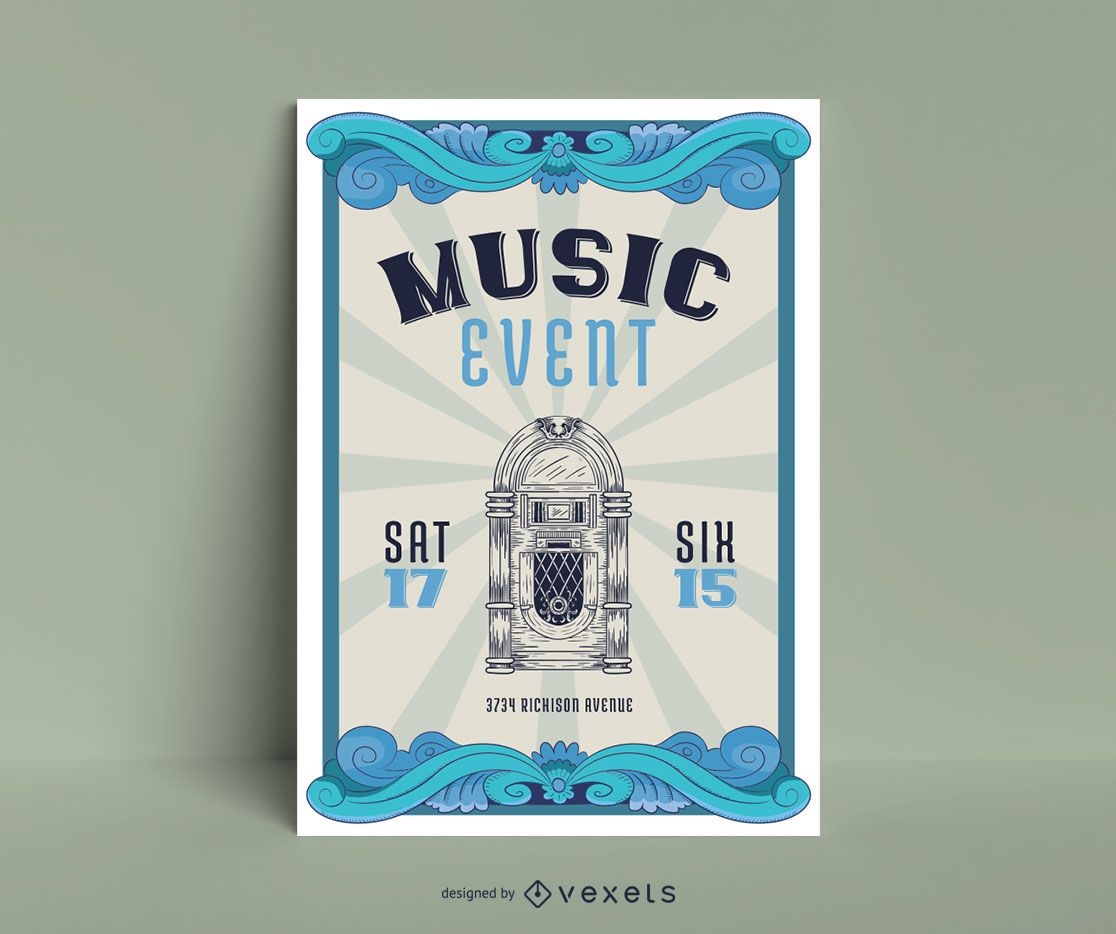 Musik-Ereignis Vintage Plakat-Design