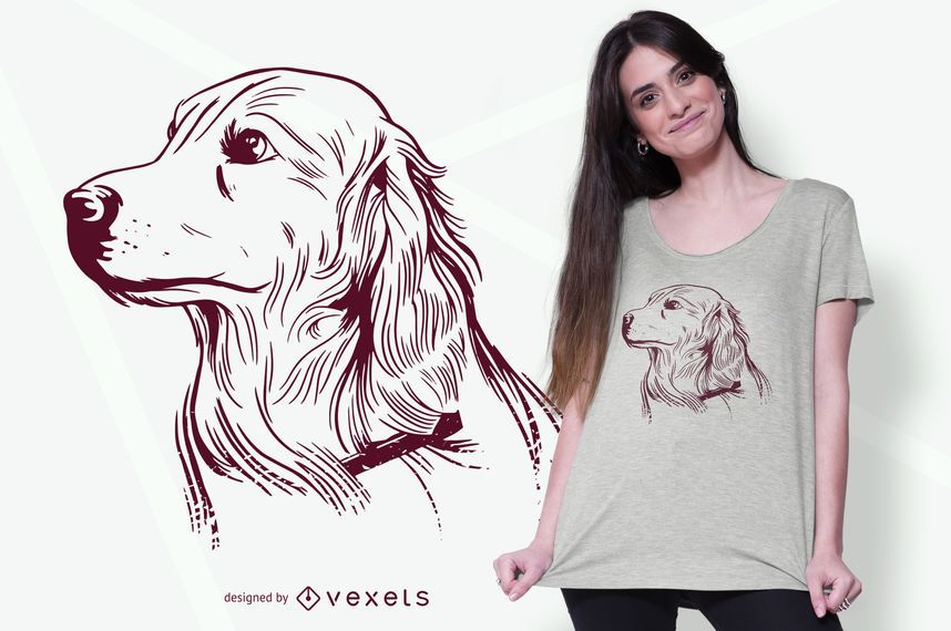 Golden Retriever Dog T-shirt Design Golden Retriever Dog T-shirt Design