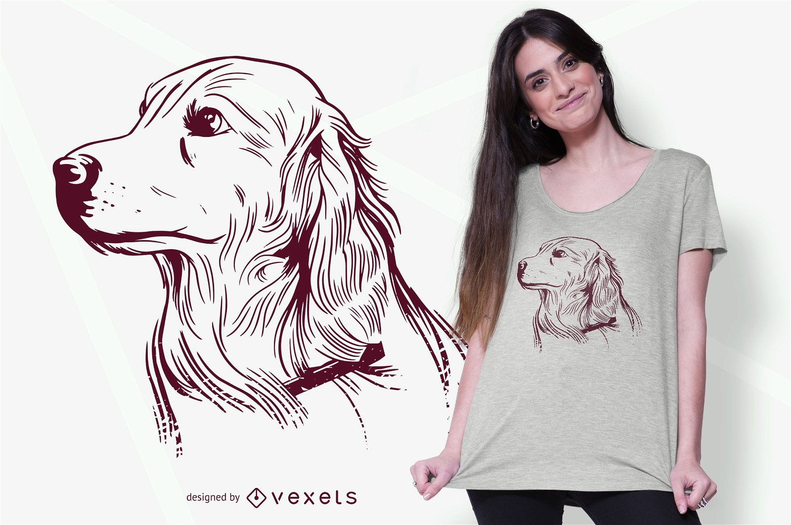 Golden Retriever Dog T-shirt Design