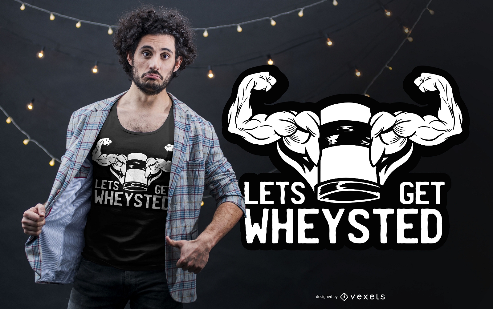 Design de camisetas engraçadas de Whey Protein