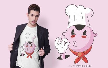 Leckeres Chef Cartoon T-Shirt Design
