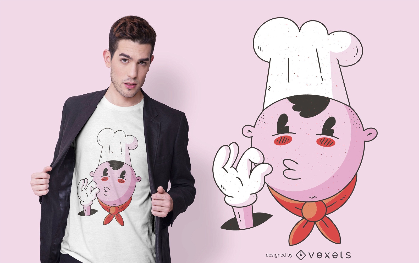 Tasty Chef Cartoon Design de camisetas