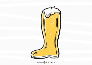 Diseño de ilustración de bota de cerveza