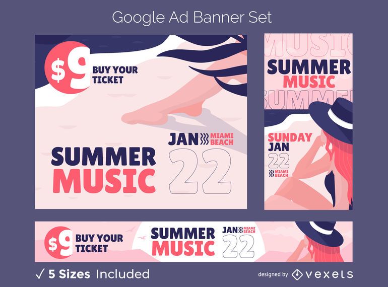 Summer ad banner set Summer ad banner set