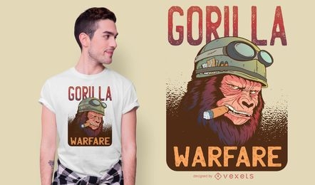 Design de camiseta de guerra de gorila