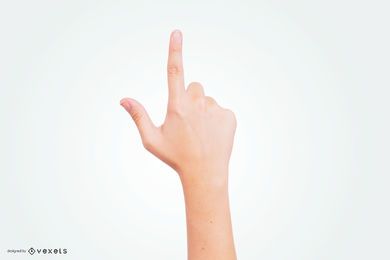 Hand zeigt nach oben Mockup