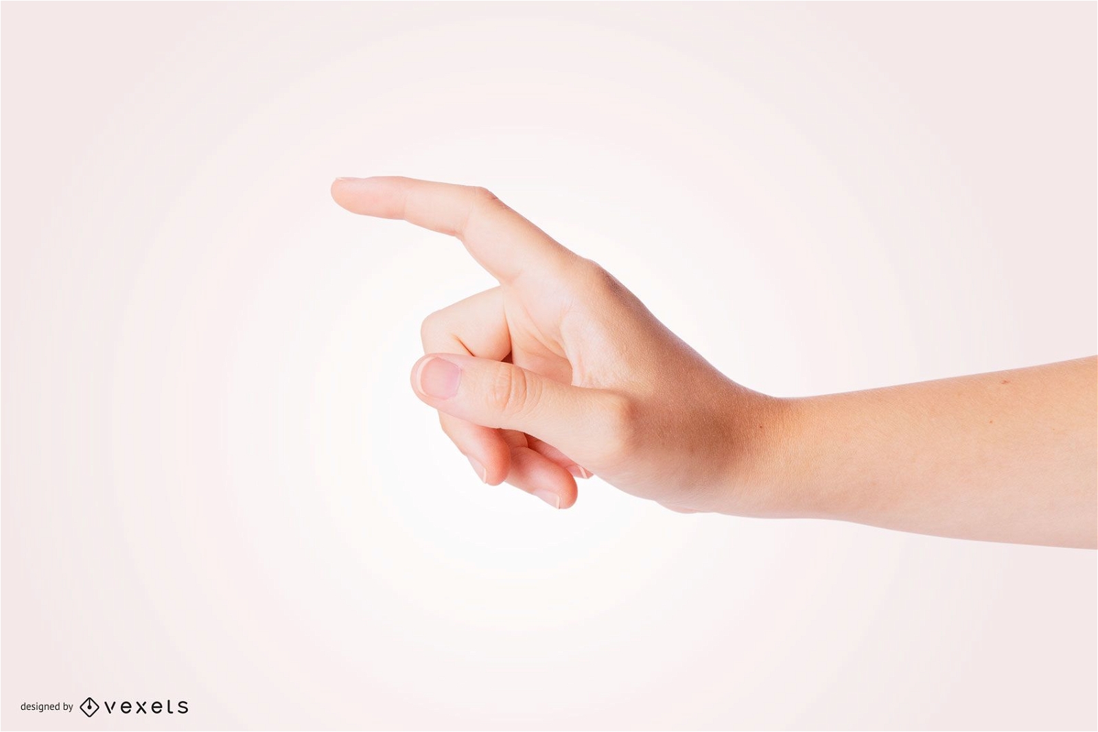 Mockup apontando o dedo indicador da mão