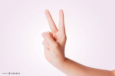 Peace Hand Sign Mockup