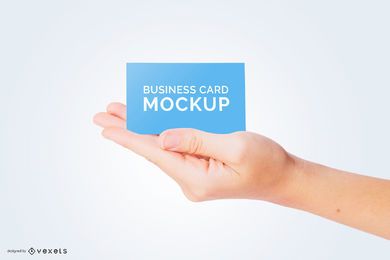 Business card in hand mockup Business card in hand mockup