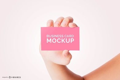 Hand with business card mockup