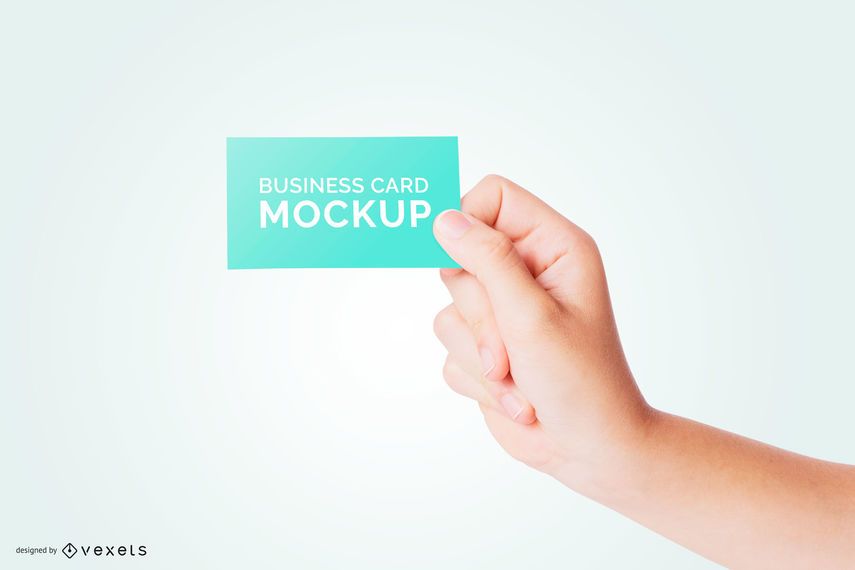 Business card hand mockup Business card hand mockup