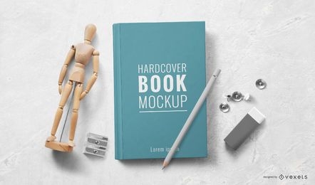 Design de modelo de objeto de livro de capa dura