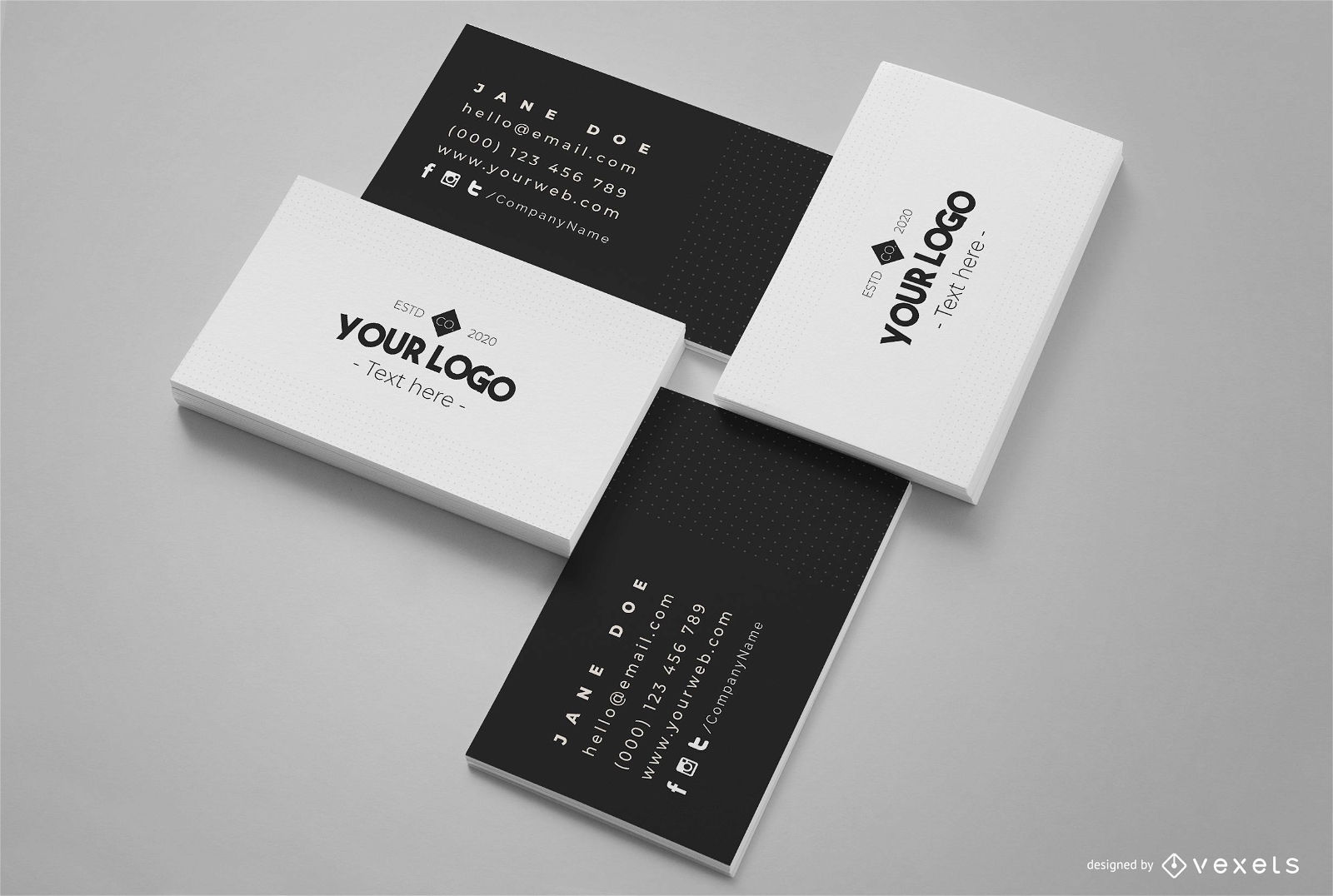 Business Card Composition Mockup