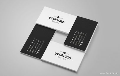 Business Card Square Mockup Composition