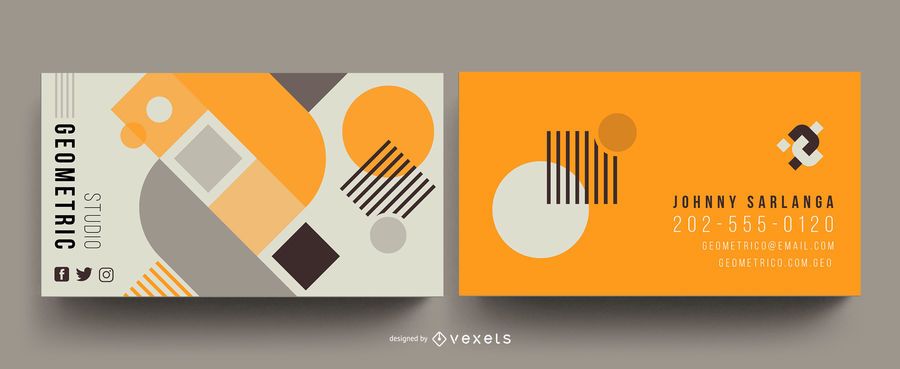 Plantilla de tarjeta de visita abstracta geométrica Plantilla de tarjeta de visita abstracta geométrica