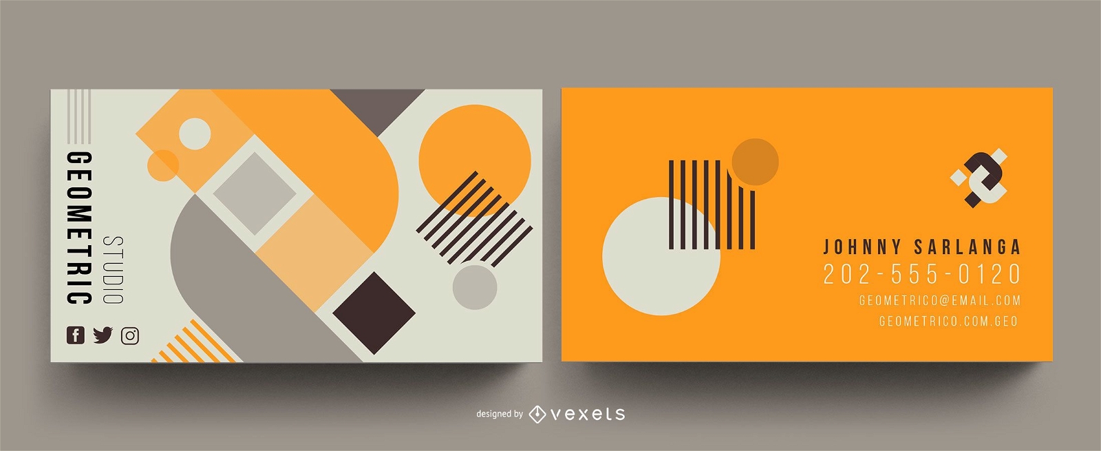 Geometric abstract business card template