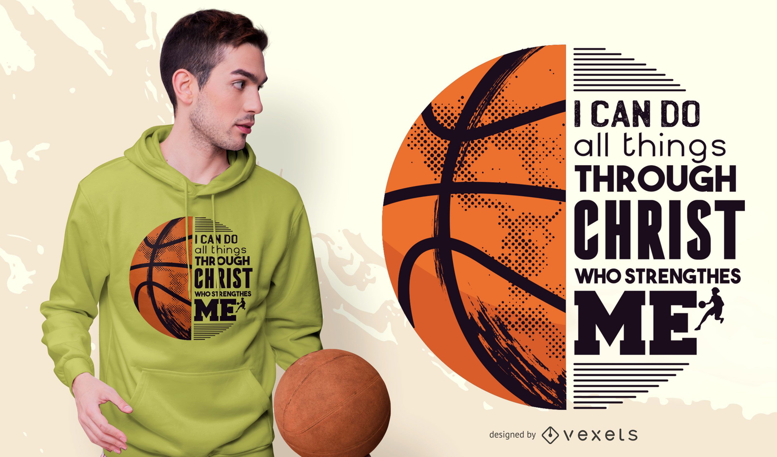 Dise?o de camiseta de baloncesto Christ Quote