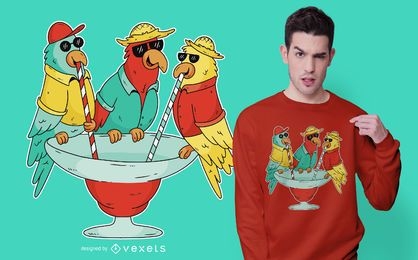 Drinking Parrots T-shirt Design