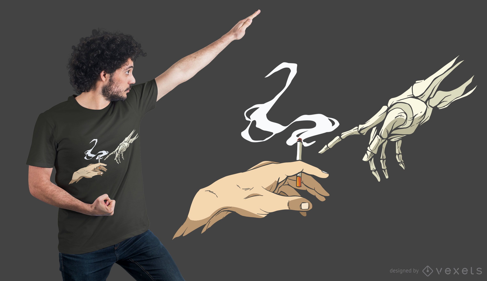 Design de camisetas Smoking Hands