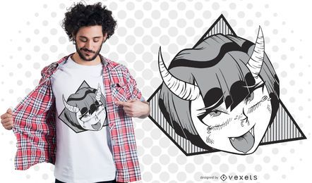 Diseño de camiseta Anime Demon Girl