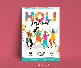 Holi Festival Character Poster Design