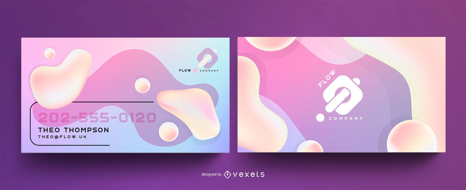 Abstract pastel business card template