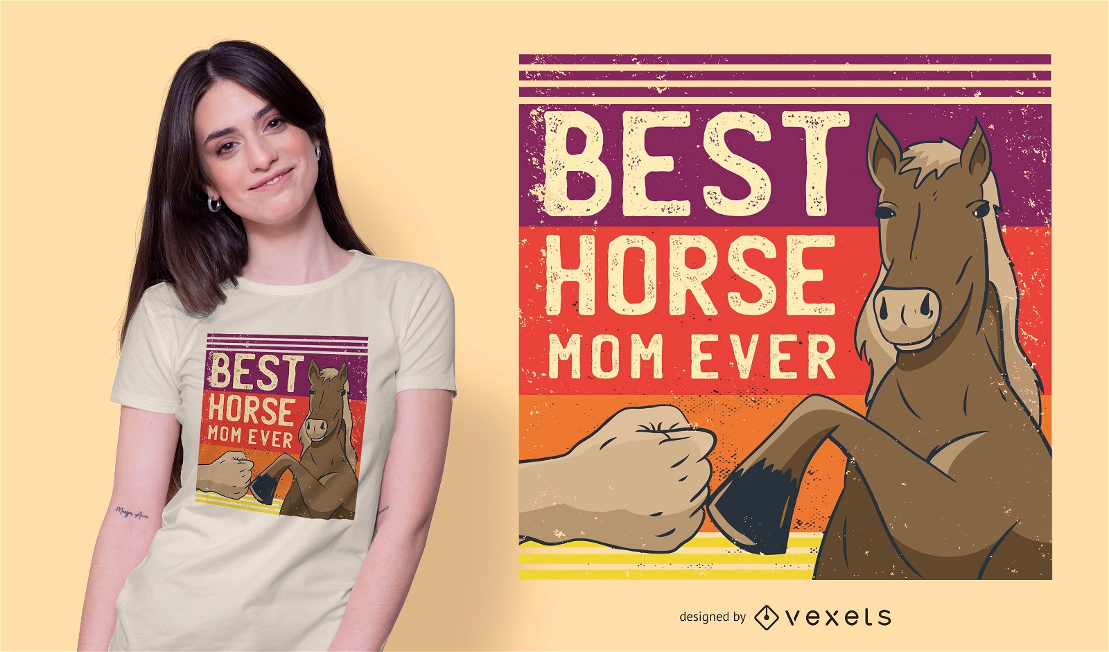 O melhor design de camisetas da Horse Mom Ever