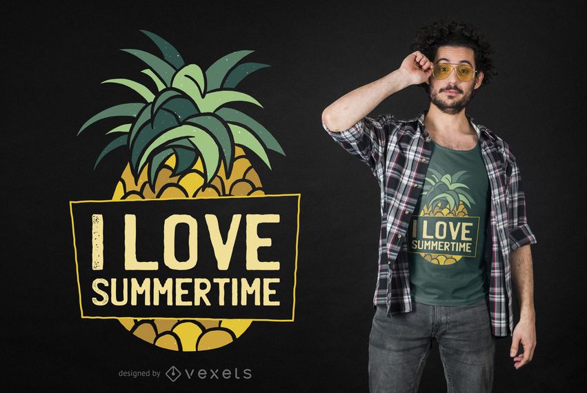 Pineapple Summertime T-shirt Design Pineapple Summertime T-shirt Design