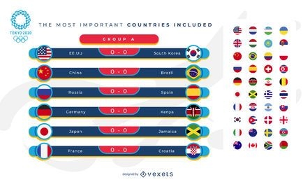 Olympic Games Sports Group Stage Template Graphic
