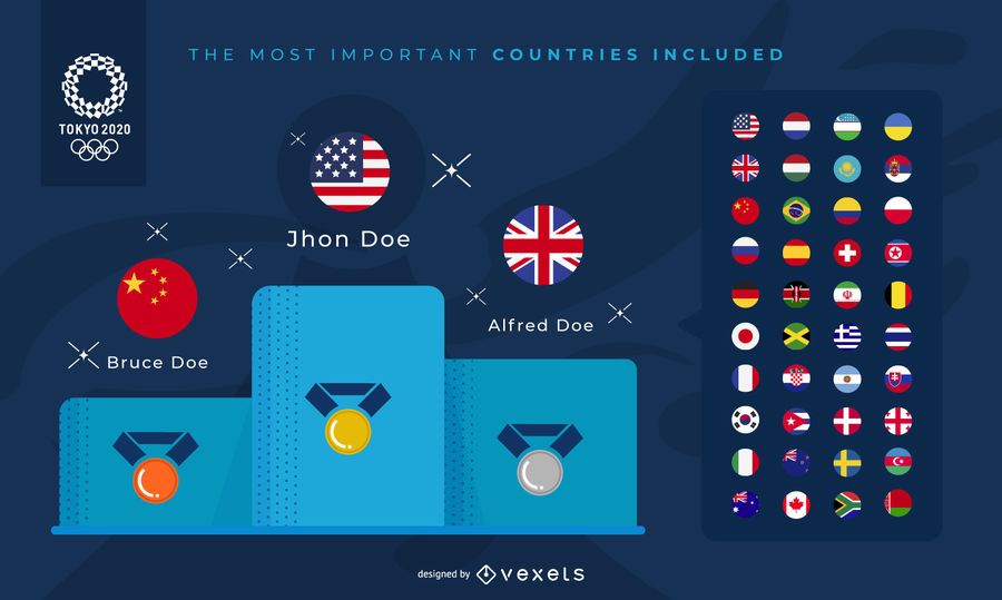 Olympic Sports Podium Template Design Olympic Sports Podium Template Design