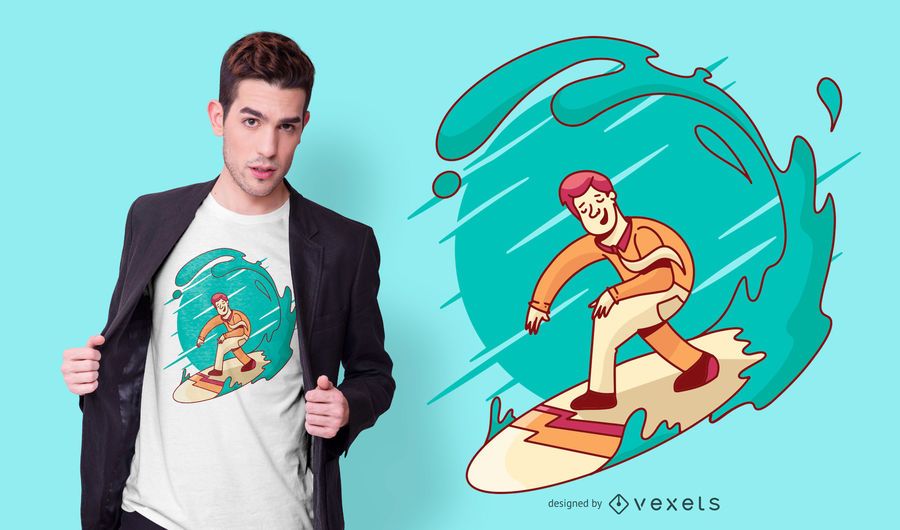 Business man surfing t-shirt design Business man surfing t-shirt design