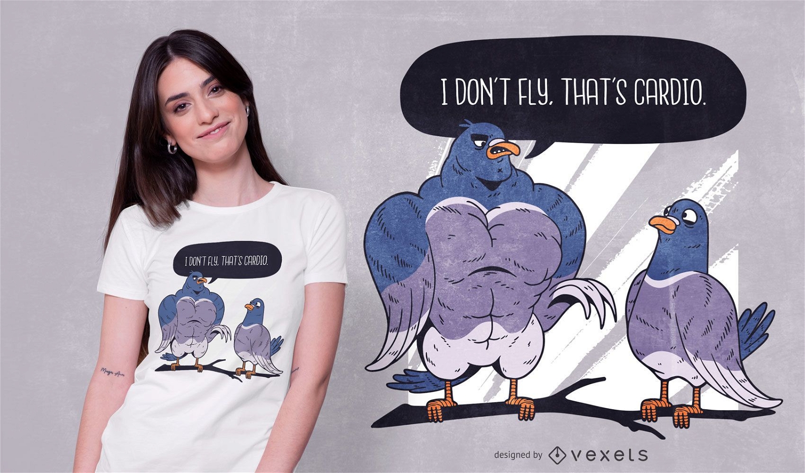 Diseño de camiseta divertida paloma