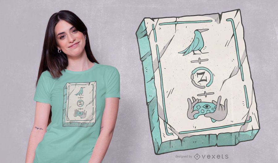 Diseño de camiseta de símbolos de piedra egipcia Diseño de camiseta de símbolos de piedra egipcia