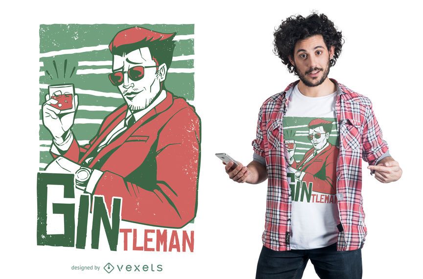 Gin gentleman t-shirt design Gin gentleman t-shirt design