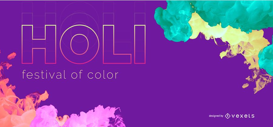 Holi Festival Colorful Web Banner Design Holi Festival Colorful Web Banner Design