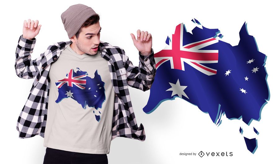 Diseño de camiseta de la bandera de Australia Diseño de camiseta de la bandera de Australia