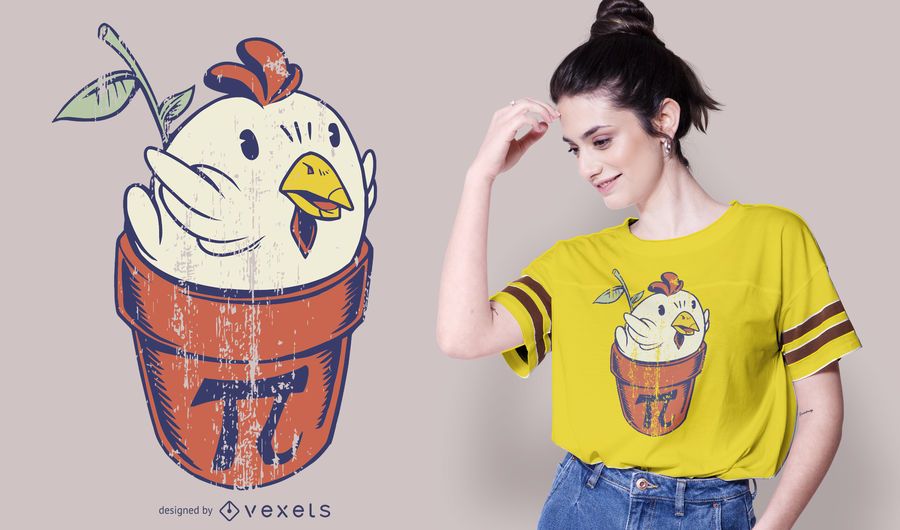 Diseño de camiseta de pastel de pollo Diseño de camiseta de pastel de pollo
